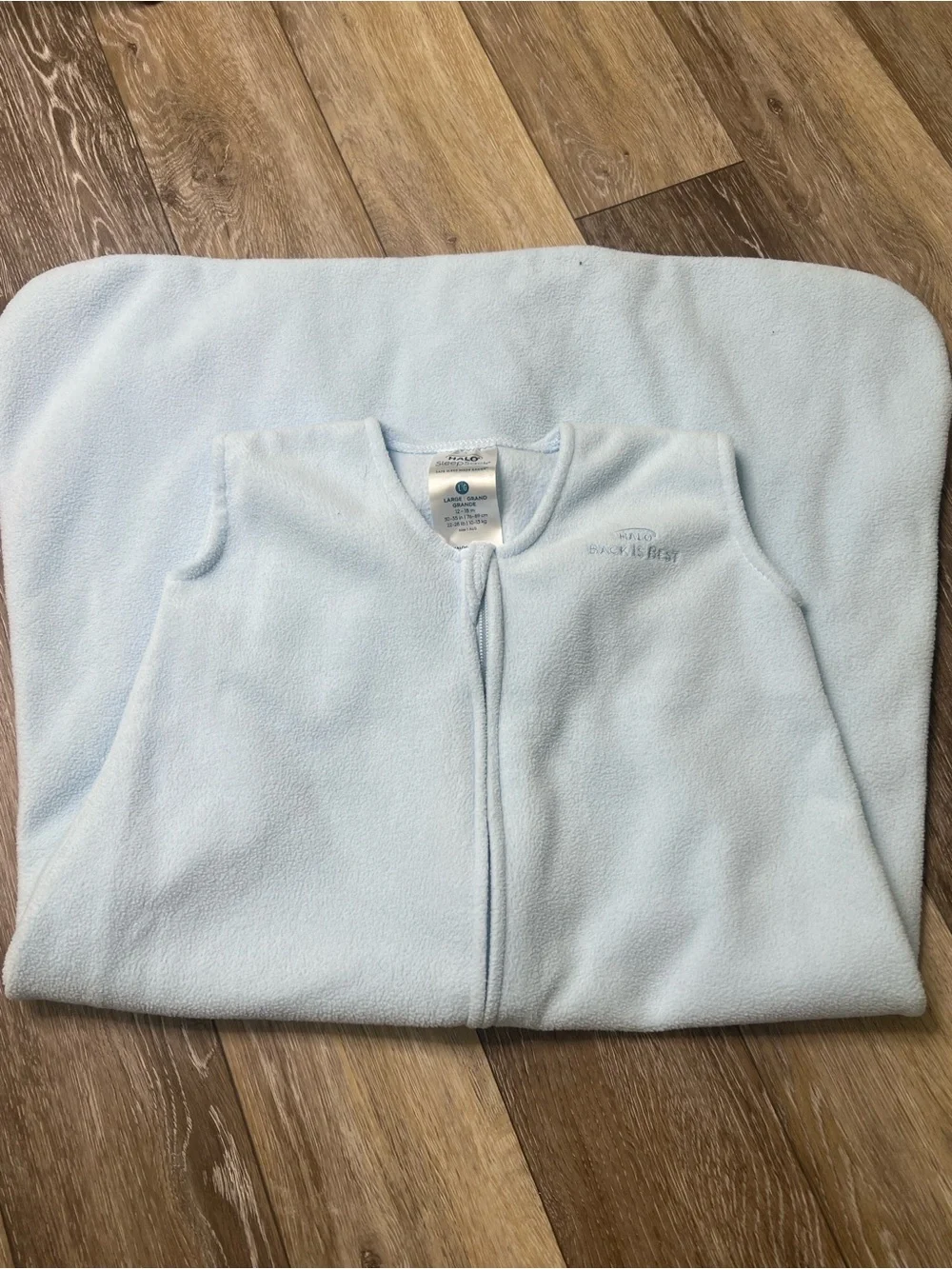 Halo Baby SleepSack in Light Blue Fleece - Large